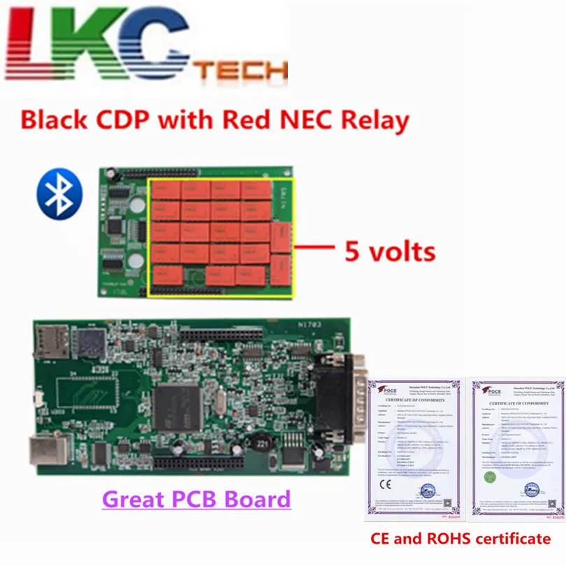 

Black CDP with Red NEC Relay Newest version 2016.00 TCS Scanner TCS CDP Pro Plus Diagnostic Tool