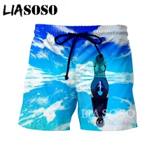 LIASOSO летние новые модные мужские и женские шорты с 3D принтом, аниме, японское Ghoull, пляжные шорты для фитнеса, унисекс шорты, повседневные свободные шорты, A067-17