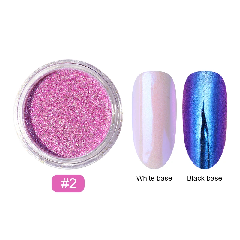 0.5g/box Chameleon Nail Powder Nail Art Decorations Shining Glitters Dust Nail Pigment Glitter Powder Black Base Needed - Цвет: 2