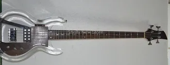 

Shelly new store factory custom 4 strings acrylic bass DAN ARMSTRONG wood pickguard electric bass guitar musical instrument shop