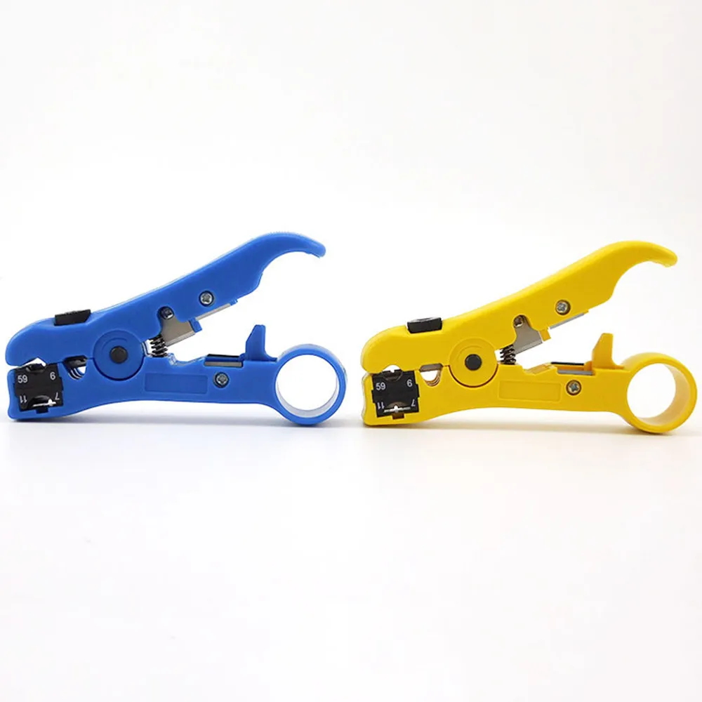 Flat or Round UTP Cat5 Cat6 Wire Coax Coaxial Stripping Tool Universal Cable Stripper Cutter (5)