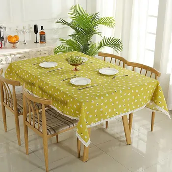 

Linen Tablecloth With Tassel Waterproof Oilproof Thick Rectangular Wedding Dining Table Cover Tea Table Cloth Plaid Decorative