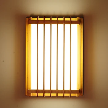 

Japanese style wood LED wall light room sheepskin tatami wood bedroom wall study room lighting decoration wall lamps ZA1128439
