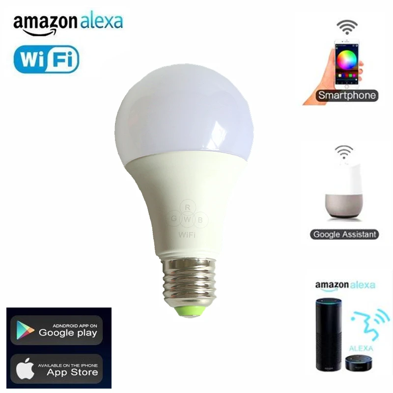 1 шт. IOS Android смартфон Magic Home APP WiFi Светодиодная лампа E27 6 5 Вт 110 В 220 цветовая