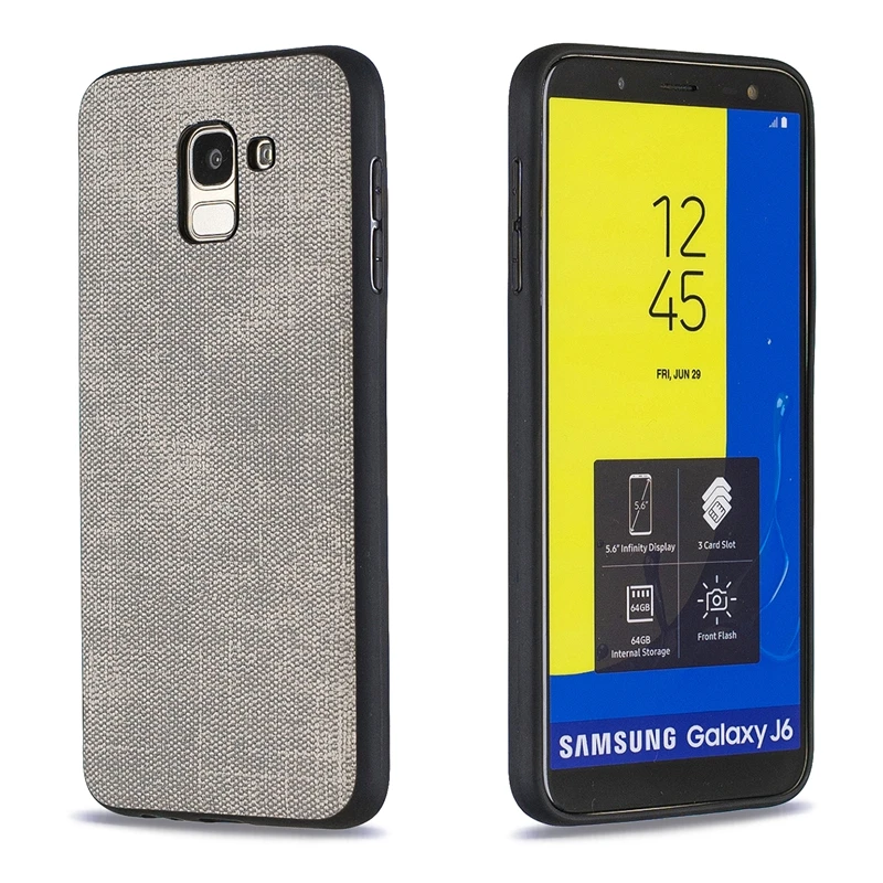 Роскошная джинсовая кожаная сумка из ткани для samsung Galaxy J6 2018 чехол телефона