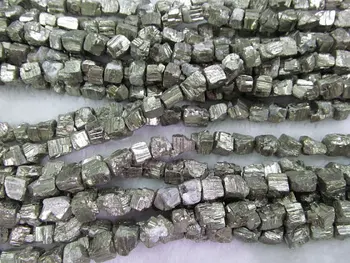 

wholesale bulk 6-8mm 5strands genuine pyrite beads, nuggets freeform squaredelle irregular gold iron beads