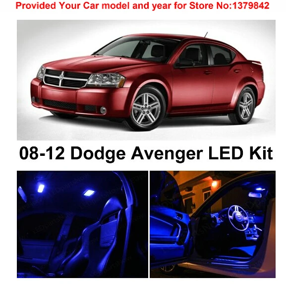Free Shipping 10pc LED Lights car styling Hi Q Interior Package Kit For Dodge Avenger 2008 2012