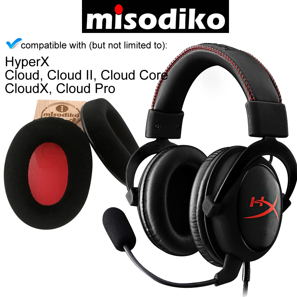 Misodiko Замена велюровые амбушюры подушки для HyperX Cloud, Cloud II, Cloud Core, CloudX, Cloud Pro игровая гарнитура