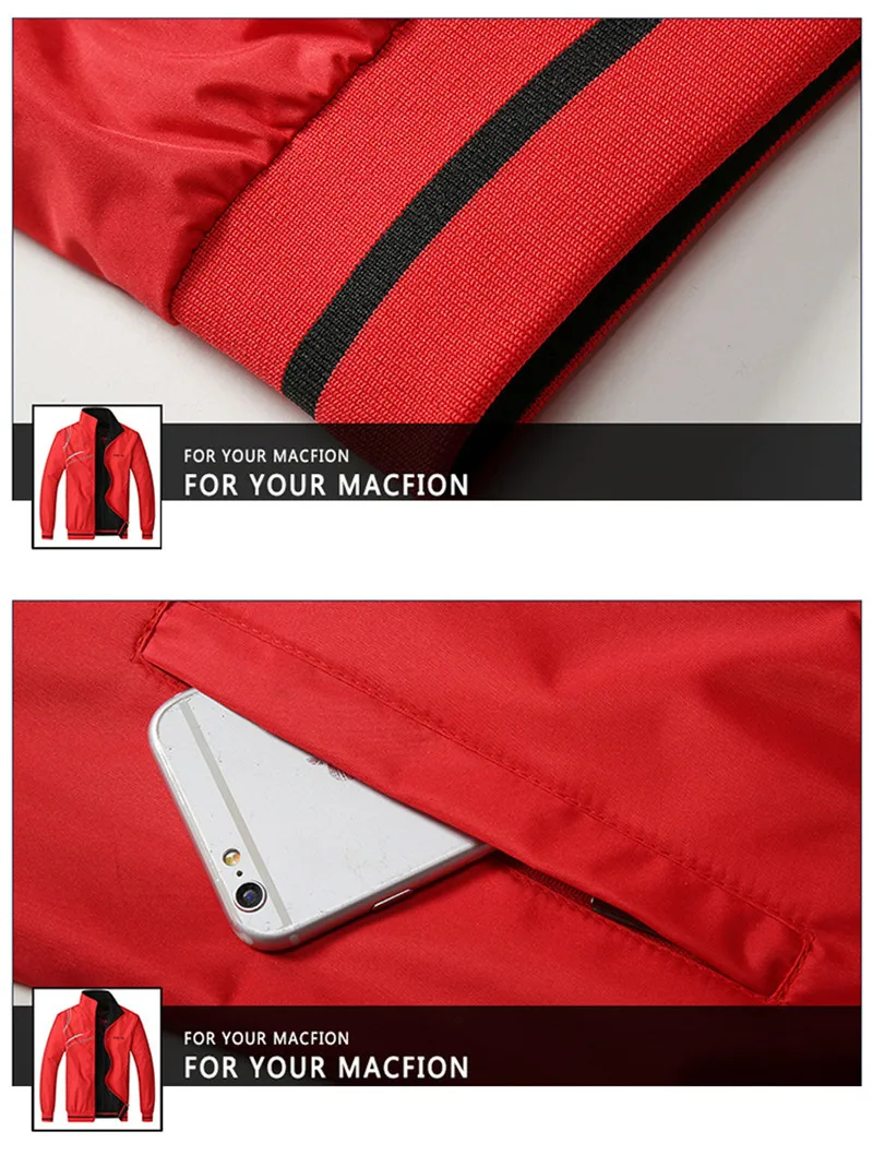 Красная мужская куртка, новинка весны, двухсторонняя одежда, куртки, спортивная одежда, размер 5XL 6xl, куртка-бомбер, Veste Jaqueta Masculina