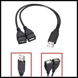 50 шт. USB 2.0 и 1 Мужской до 2 Женский y-адаптер данных USB двойной Splitter концентратор USB зарядки кабель питания Шнур удлинитель 30 см