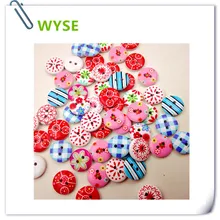 font b baby b font Wooden Buttons 50pc Colorful 15mm 2Hole kid children natural button