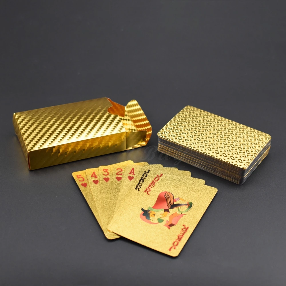 

UB Gold Playing Cards Poker Game Deck silver Foil Poker Set Plastic Magic Card Waterproof Cards