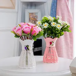 Декоративные цветы в горшках для дома пластиковая ротанговая корзина декор комнаты