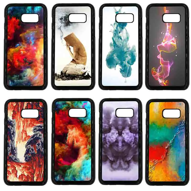 Abstract Colorful Smoke Phone Cases Hard PC Plastic Cover for Samsung Galaxy A3 A5 A7 A8 2015 2016 2017 2018 Note 8 5 3 2 Shell |
