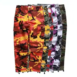 Камуфляж Мужские брюки карго осень полной длины 2017 Весна Multy Camo хип-хоп брюки Для мужчин Для женщин уличная Toursers Для мужчин 8 цветов