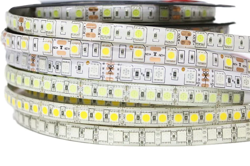 1 м 2 3 4 5 DC12V 5050 гибкая светодиодная лента 60 светодиодов/м 120 SMD5050 Светодиодная