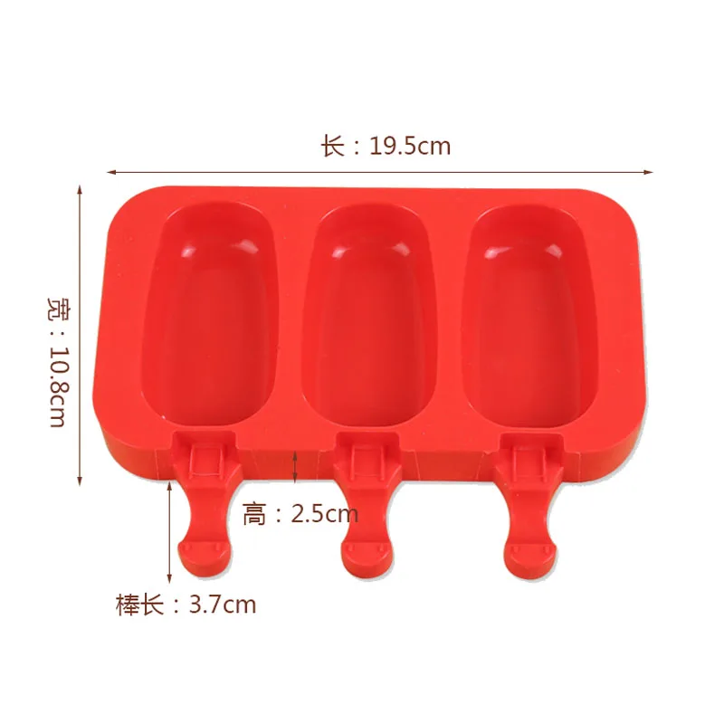 3 отверстия овальная форма силиконовая форма для изготовления мороженого кролика формы для мороженого объёмная форма для льда инструменты для заморозки мороженого на палочке держатель
