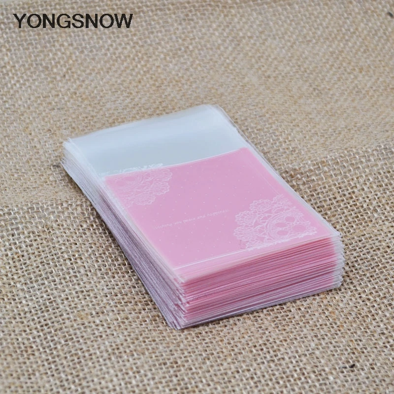 

7x7cm Small Plastic Christmas Gift Bags Wedding Decoration Candy Packaging Bag Self Adhesive Cookie Soap Bags Party Supplie