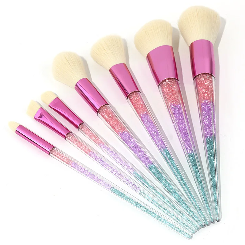 

New 7pcs Diamond Unicorn Brush Crystal Handle Foundation Blending Power Eyeshadow Contour Face Cosmetic Beauty Make Up Brush