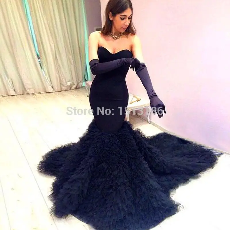 evening dress with ruffles