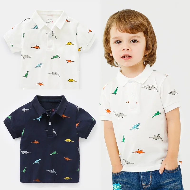 

Summer Cotton Dinosaur Polo Shirt For Boy 2019 New Toddler Boys Clothes Boys Cartoon Short Sleeve Tops 2-3-4-5-6-7 Years U10449