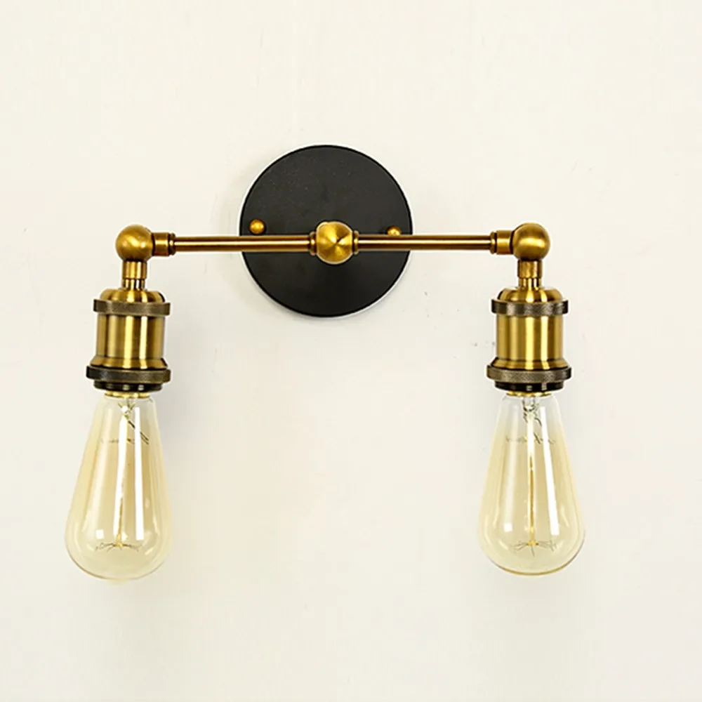 

Vintage Retro Industrial LED Wall Lamp Sconces Abajur Bedroom Loft Bathroom Iron Copper 2 Sides Wall Lights Apliques Pared