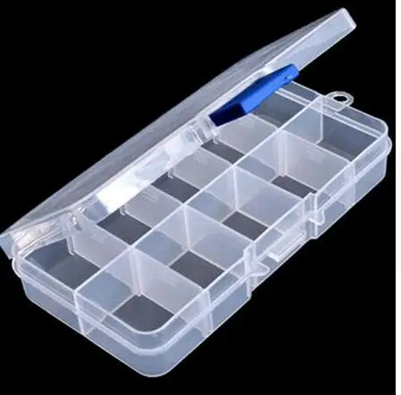 10-Grid Plastic Adjustable Jewelry Organizer Box Storage Container Case with Removable Dividers (Transparent) | Дом и сад