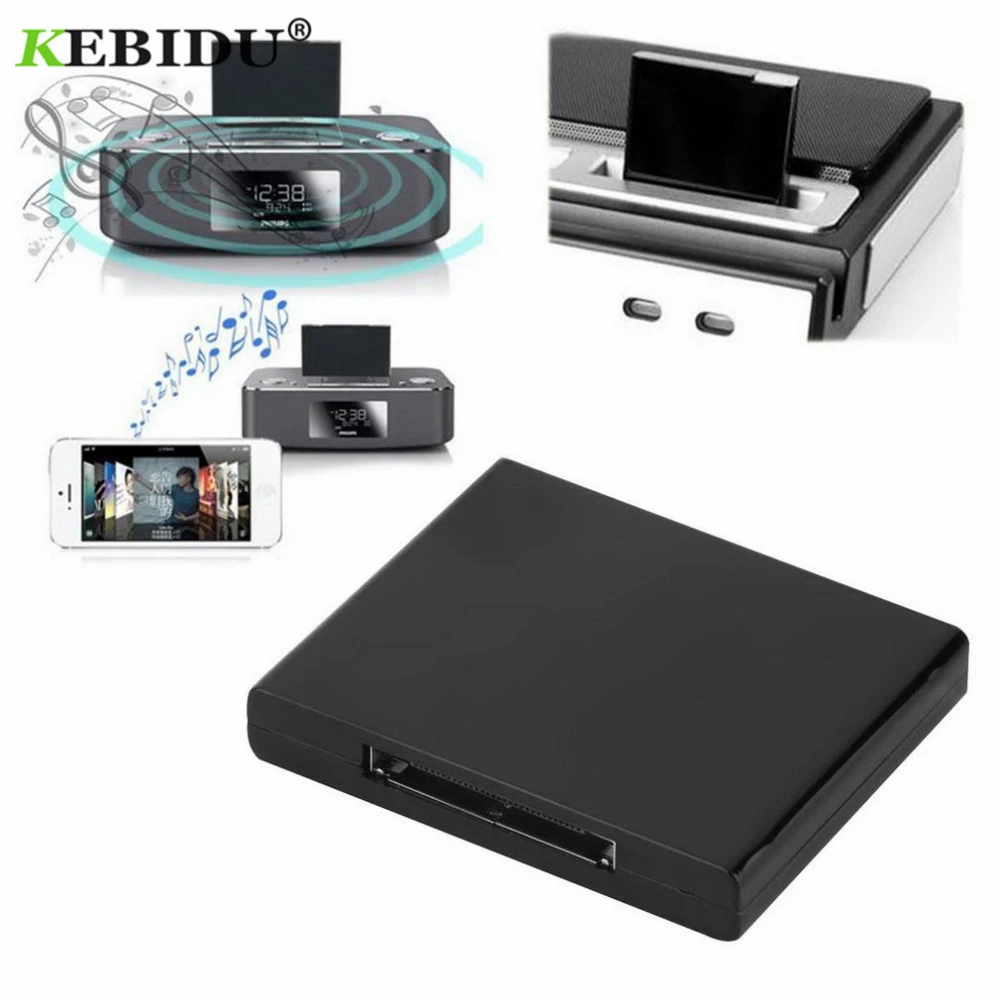 

KEBIDU Bluetooth v2.0 A2DP Music Receiver Adapter for iPod For iPhone 30 Pin Dock Docking Station Speaker with 1 LED