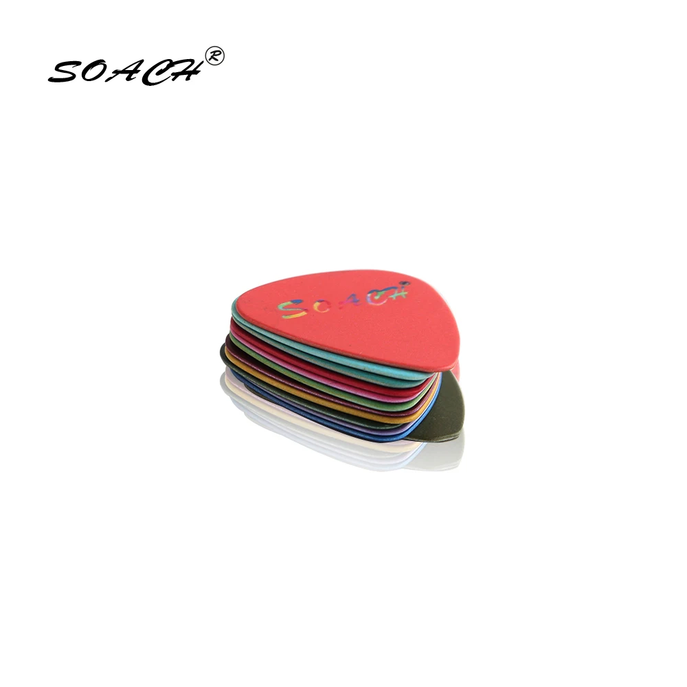 SOACH 10pcs 3 kinds of thickness new brand guitar picks bass Pure color pictures quality print Guitar accessories