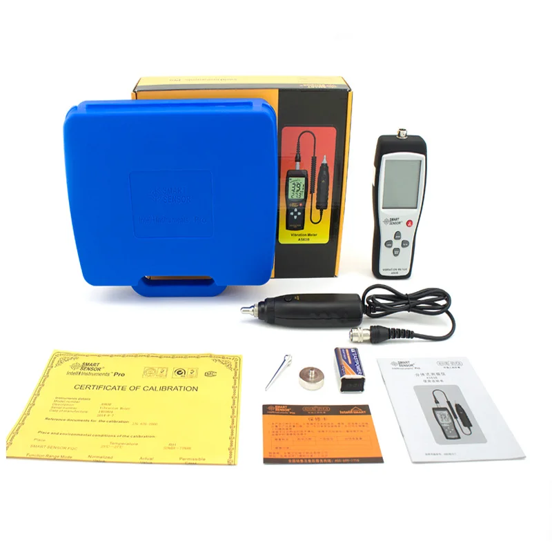 

AS63B Digital vibration meter 10HZ~1KHZ 0.1~199.9m/s Precision Vibration measurer Tester Gauge Analyzer W/Carry Box
