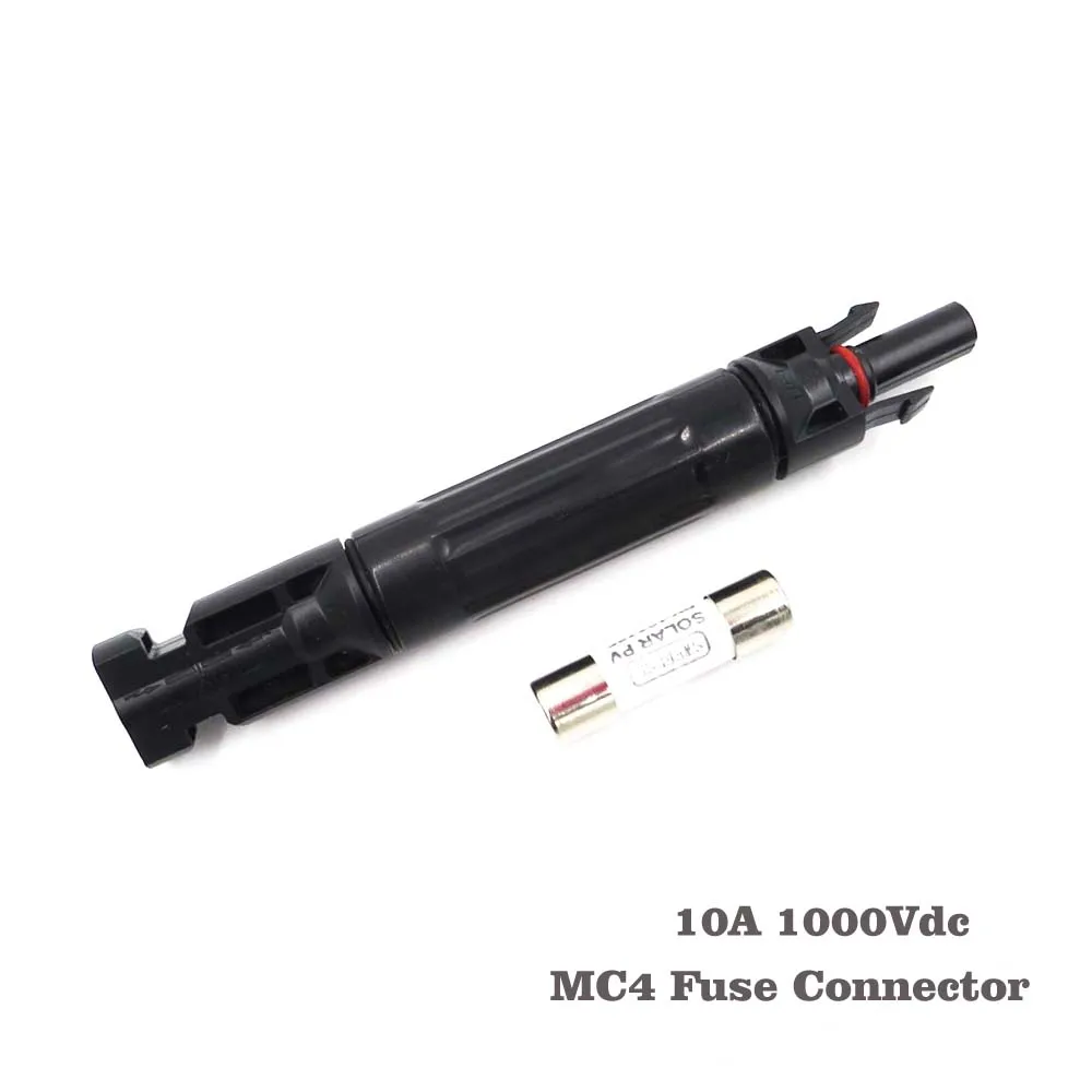 

1pc x 10A 1000VDC MC-4 Connector Fuse Use for solar cell panel Fuse Holder Protective Connector Fuse protection PV Photovolt