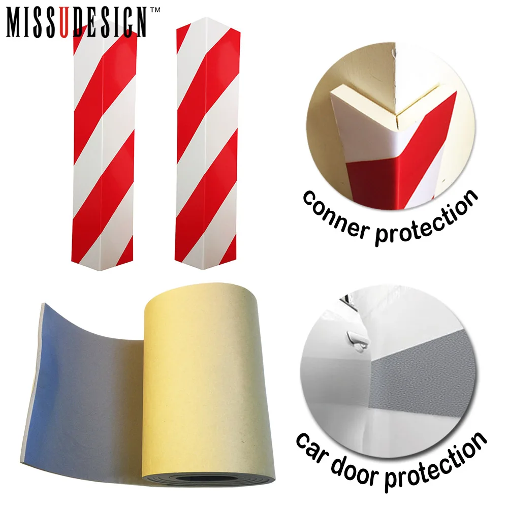 

Car 3d Sticker Door Bumper Anti Scratch Guard Garage Wall Edge Corner Auto Parking Assistance Warning Protector