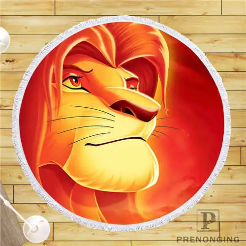 

Custom DIY Customized Microfiber Fabric lion_king (1) Round Beach Blanket Towel Printed on Demand 150cm #19-01-28-91