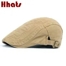 Который в душе для женщин и мужчин хлопок Весна Лето Вышивка берет Регулируемый головной убор newsboy шапки Твердые винтажные мужские плоские кепки