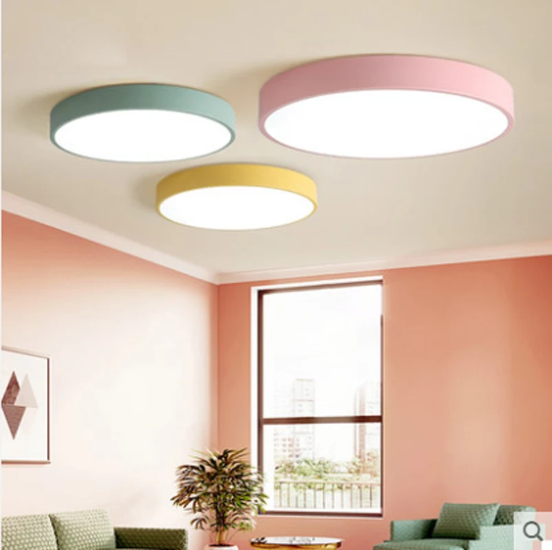 

T Modern New Lovely Sweety circular Creative Ceiling Light For Children's Room Colorful Lamps Bedroom Home Lighting