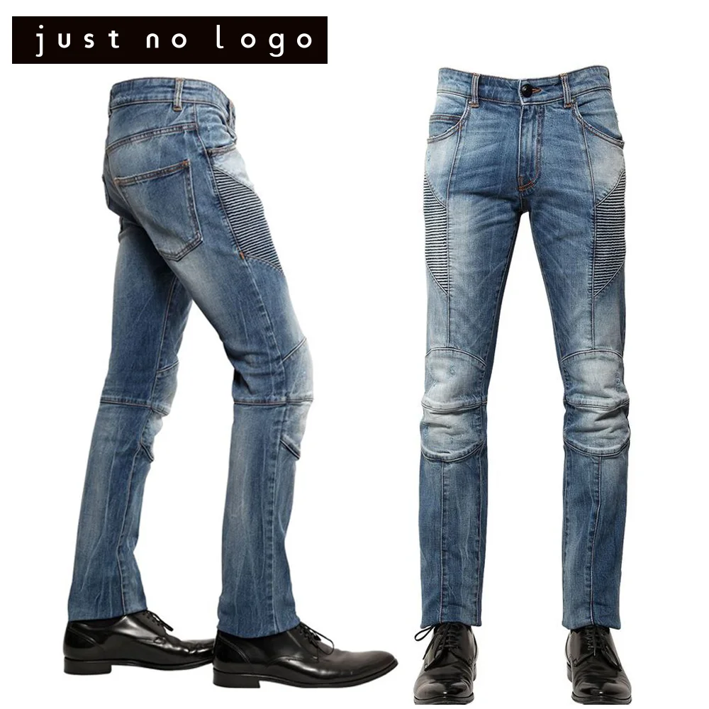 Fashion Men Jeans New Arrival Slim Fit Rib Design Jeans For Men Good Quality Brand Blue Stone Wash Hiphop Straight Punk Pants (1)