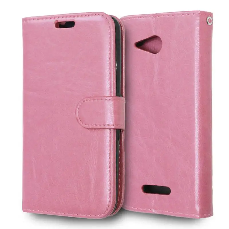 For Sony Xperia E4G 4.7inch PU leather flip cover case wallet style phone pouch with card solt