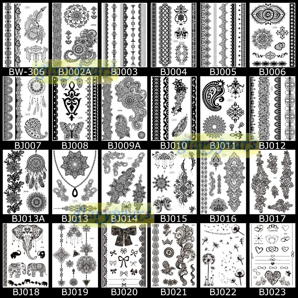 1pc fashion flash waterproof tattoo women black ink henna jewel 1pc fashion flash waterproof tattoo women black ink henna jewel