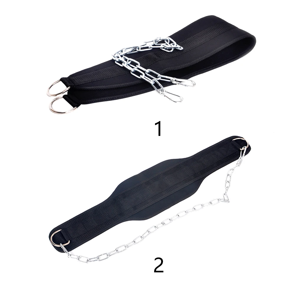 Pull Up Power Weight Lifting Training Gym Support Dip Belt Body Building Equipments Waist Strength Fitness Nylon With Chain