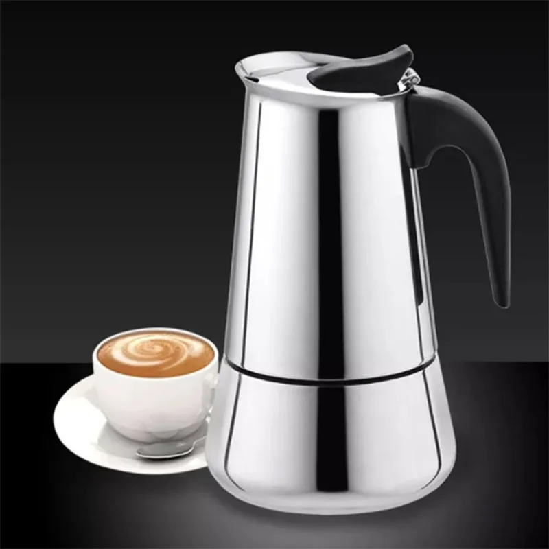 Портативная кофеварка для эспрессо кофейник из нержавеющей стали Pro Barista 100 мл/200