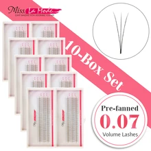 0,07 мм Необычные ресницы 10 шт/партия 3D предварительно fanned объем ресницы Полупостоянный Premade кластер наращивание ресниц