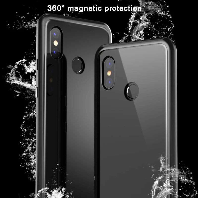 Магнитный адсорбционный чехол для xiaomi mi pocophone F1 mi f1 крышки из закаленного стекла чехол для телефона s для xiaomi redmi note 5 6 7 pro capa