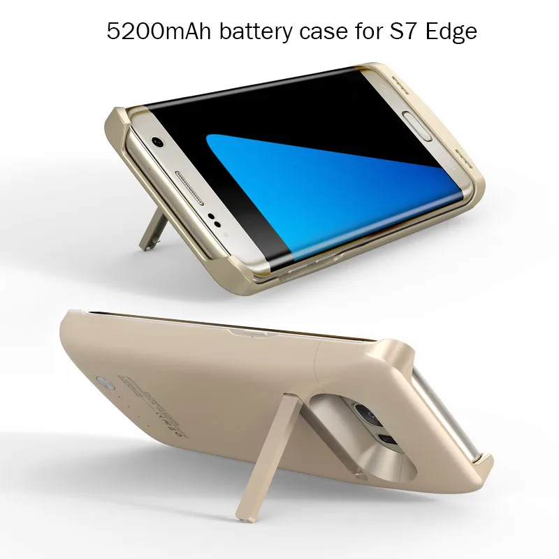 Для S7edge Батарея 5200 мАч Перезаряжаемые внешний Батарея зарядный чехол Батарея для Samsung Galaxy S7edge