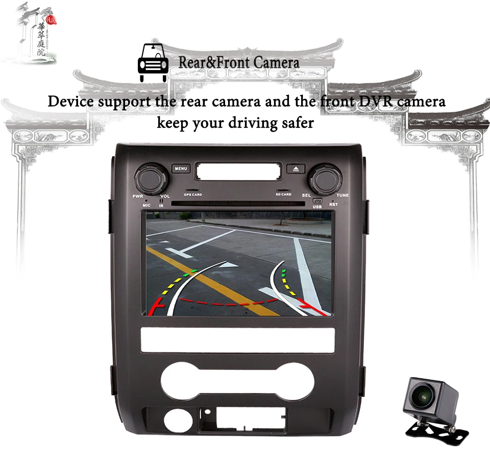 Cheap 4GB+64GB 8 inch android 9.0 car dvd player gps navigation for Ford F150 F 150 2009-2014 With Wifi GPS Octa-Core 1024*600 System 2