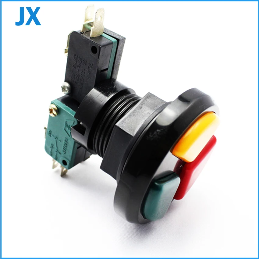 

2016 new Arcade 3 in 1 round push button with microswithes triple color for arcade gane machines free shipping