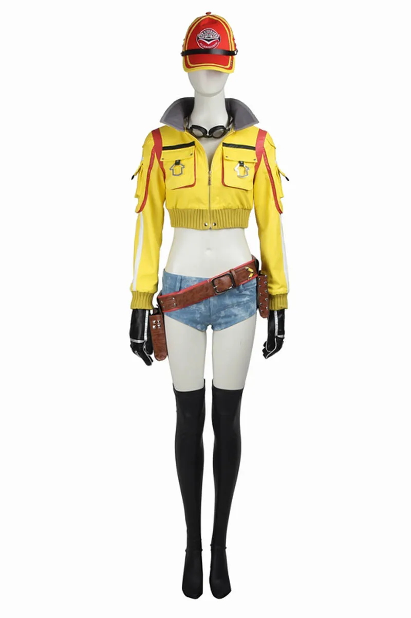 Популярные игры COS Final Fantasy XV Синди Аурум косплей костюм куртка механика шляпа аксессуары на заказ любой размер - Цвет: Full Suit