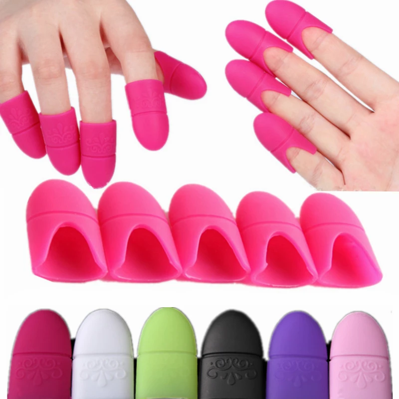 

10Pcs Nail Gel UV Polish Remover Cap Nails Art Varnish Soak Degreaser Manicure Wrap Clip Reusable Silicone Nails Cleaner Tool