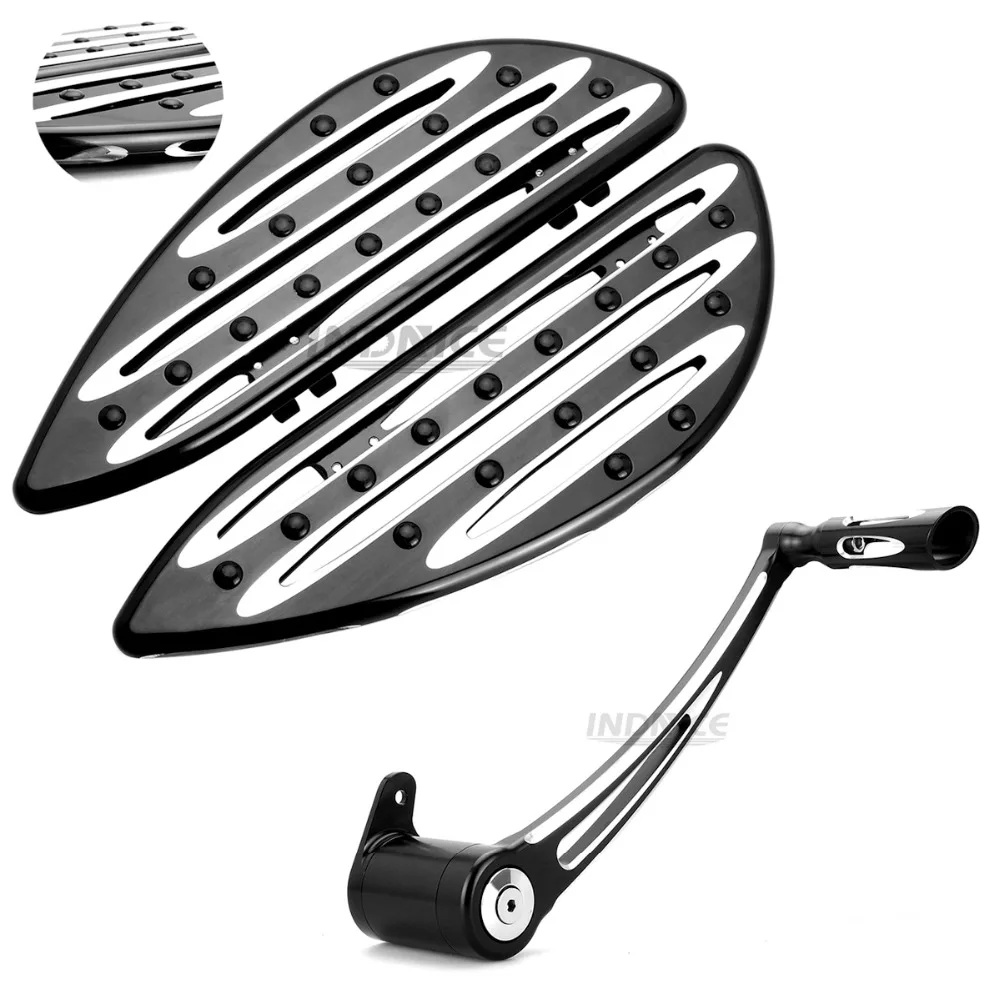 Motorfiets Zwart Voor Harley Softail Fatboy Floorboards + Rem Arm