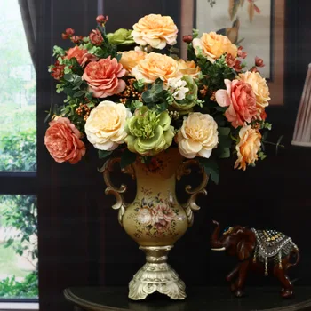 

American country Vintage ceramic vase floral floral Decor large European classical furnishings Home Furnishing suit