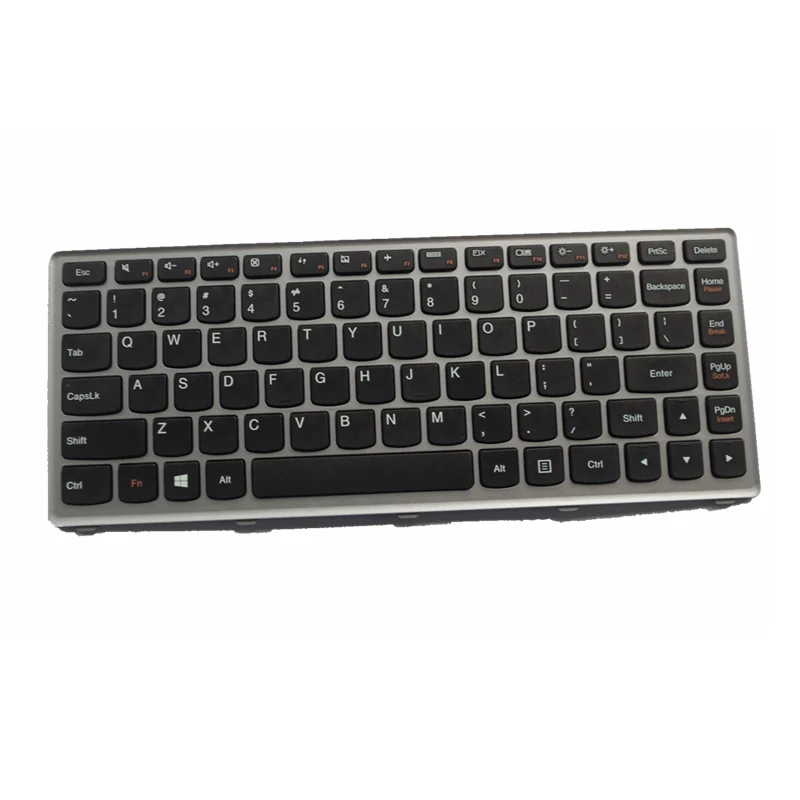  GZEELE New Laptop keyboard for Lenovo U410 Keyboard US Black Key Silver Frame English Version
